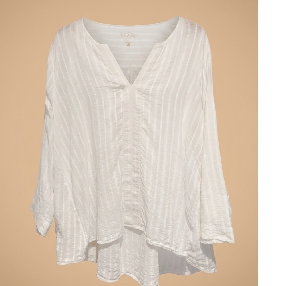 Lilly Pulitzer Womens Boho Chic White Cotton Minimalist High Low Tunic XL